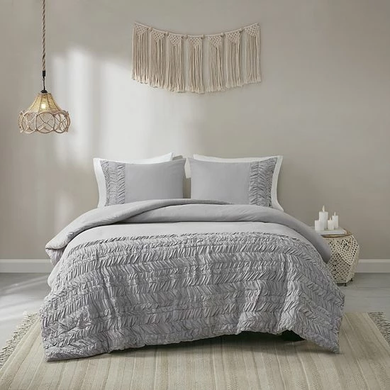 Madison Park Emma Duvet Cover Set With Shams White - Image 11
