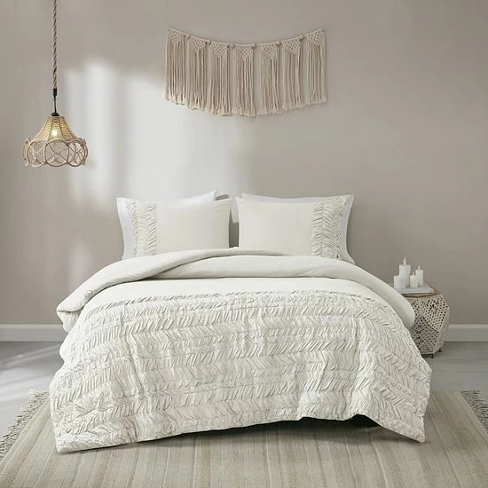 Madison Park Emma Duvet Cover Set With Shams White - Image 12
