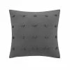 Madison Park Maize Cotton Jacquard Pom Pom Square Throw Pillow Charcoal