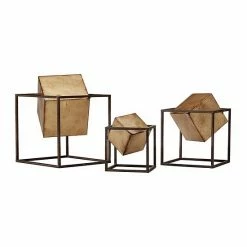 Madison Park Asher Gold Cube Decor 3-piece Set