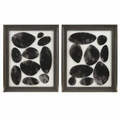 Madison Park 2-Piece Skipping Stones Geo UV Printed Shadowbox Wall Art Set