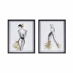 Madison Park Posh Postures Foil Framed Wall Art 2-piece Set