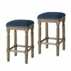 Madison Park Cirque Backless Counter Stool 2-Piece Set Navy