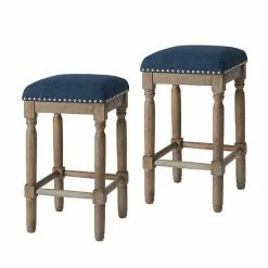 Madison Park Cirque Backless Counter Stool 2-Piece Set Navy