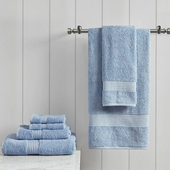 Madison Park Organic Cotton 6-piece Bath Towel Set Navy - Image 2