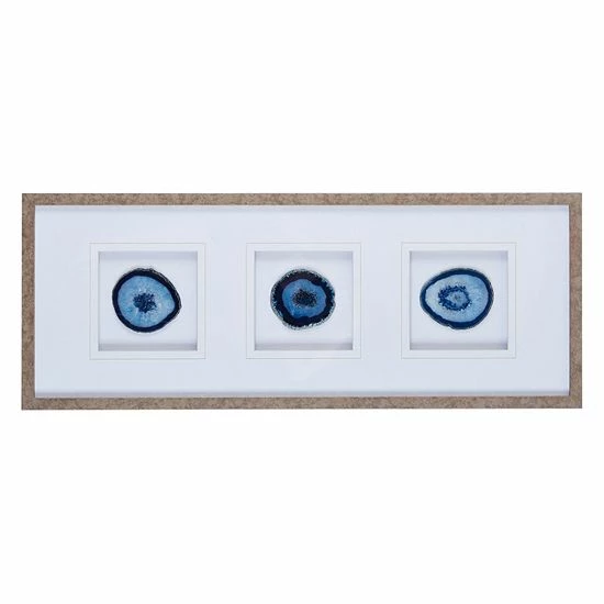 Madison Park Blue Agate Trio Framed Wall Art