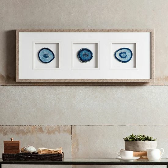 Madison Park Blue Agate Trio Framed Wall Art - Image 2