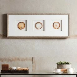Madison Park Natural Agate Trio Stone Framed Wall Art
