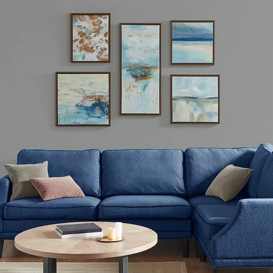 Madison Park Blue Horizon Wall Art 5-piece Set - Image 2