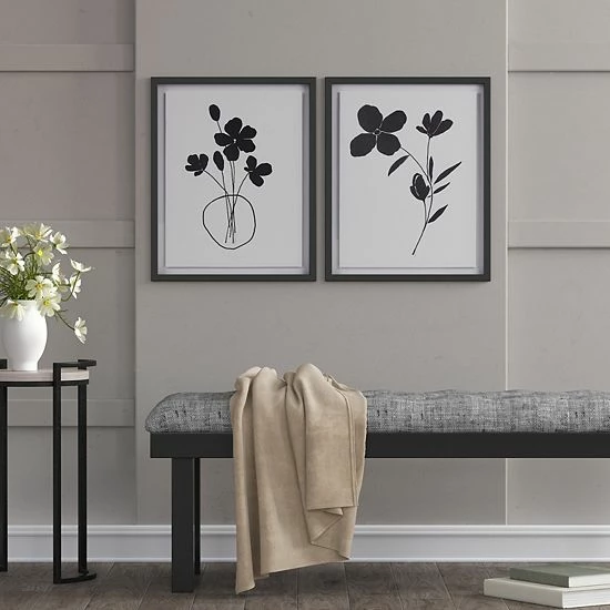 Madison Park Floating Floret Framed Wall Art 2-piece Set - Image 2