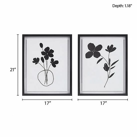 Madison Park Floating Floret Framed Wall Art 2-piece Set - Image 5