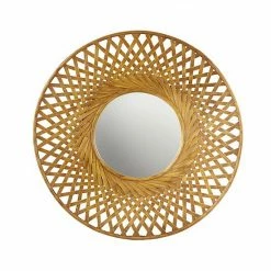 Madison Park Reed Round Wall Decor Mirror