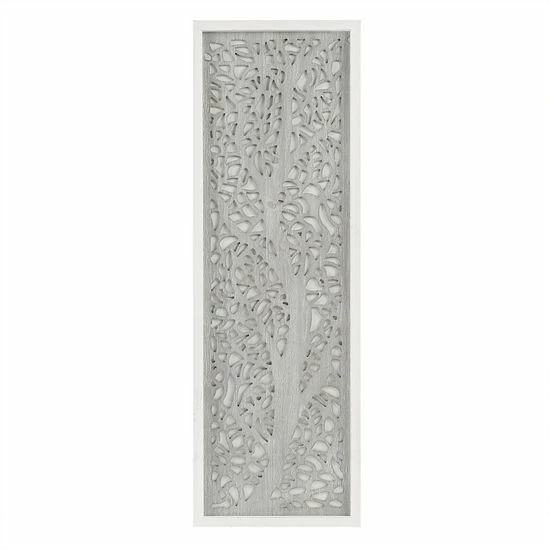 Madison Park Laurel Branches Carved Panel Wall Decor