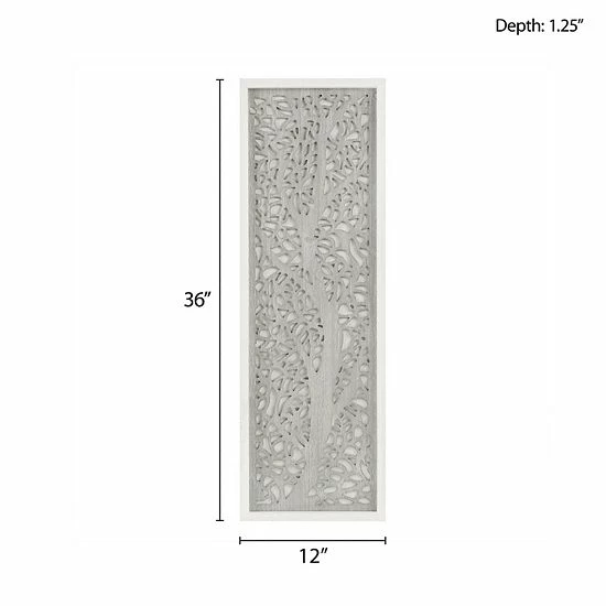 Madison Park Laurel Branches Carved Panel Wall Decor - Image 5