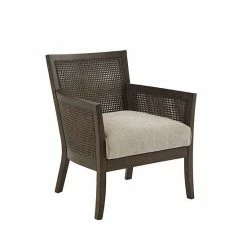 Madison Park Blaine Cane Armchair Tan Espresso