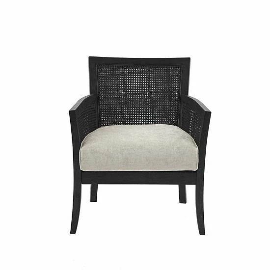 Madison Park Blaine Cane Armchair Tan Espresso - Image 3