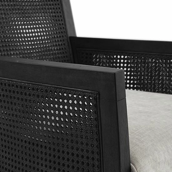 Madison Park Blaine Cane Armchair Tan Espresso - Image 7