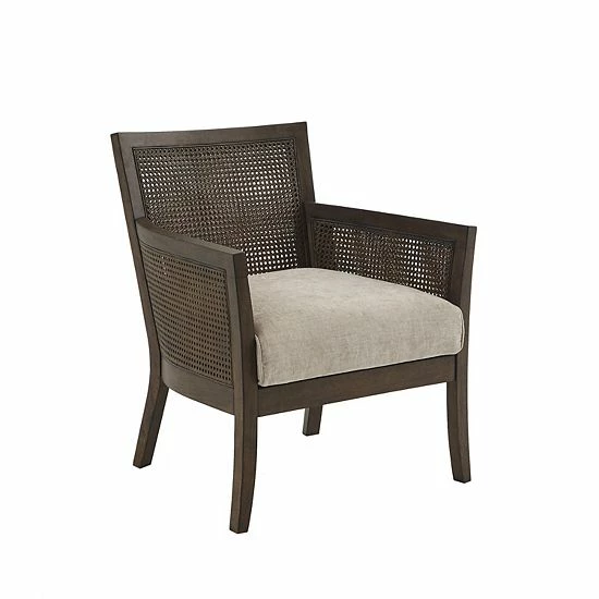 Madison Park Blaine Cane Armchair Tan Espresso - Image 9