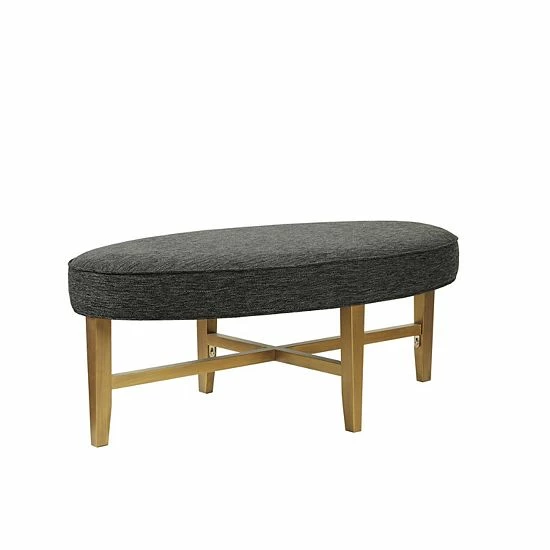 Madison Park Alina Oval Upholstery Cocktail Ottoman - Image 3
