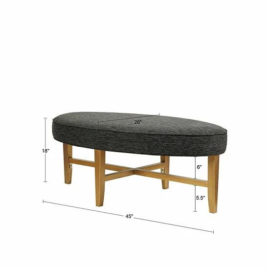 Madison Park Alina Oval Upholstery Cocktail Ottoman - Image 7