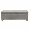 Madison Park Jaxon Storage Bench Gray
