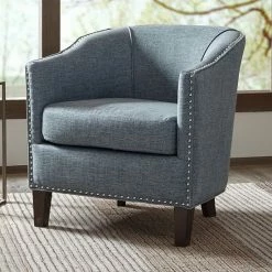 Madison Park Fremont Barrel Arm Chair Slate Blue