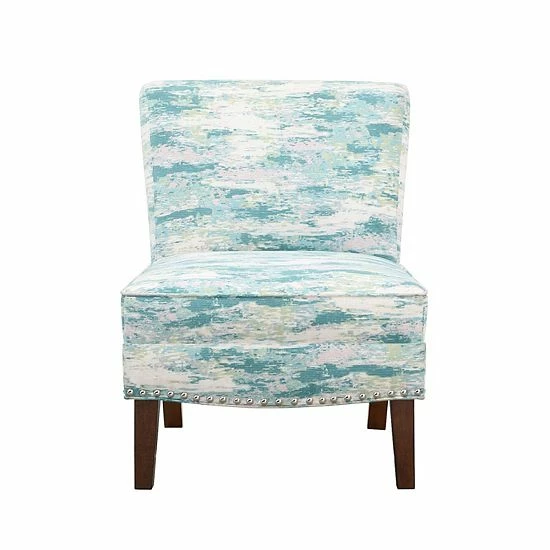 Madison Park Hayden Slipper Accent Chair Blue Multi - Image 3
