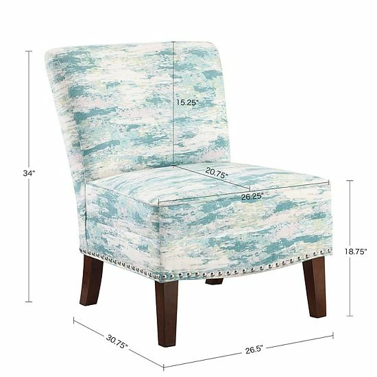 Madison Park Hayden Slipper Accent Chair Blue Multi - Image 8