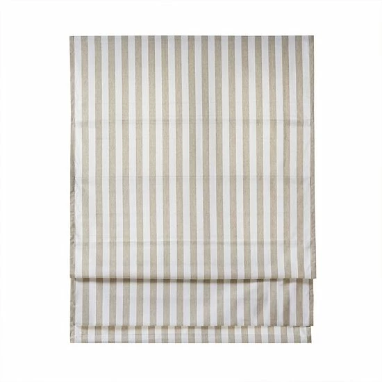 Madison Park Hampton Detachable Yarn Dyed Striped Light Filtering Cordless Roman Shade Taupe