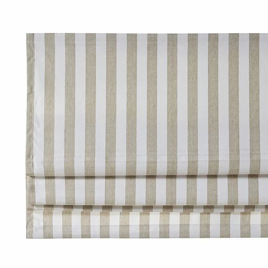 Madison Park Hampton Detachable Yarn Dyed Striped Light Filtering Cordless Roman Shade Taupe - Image 4