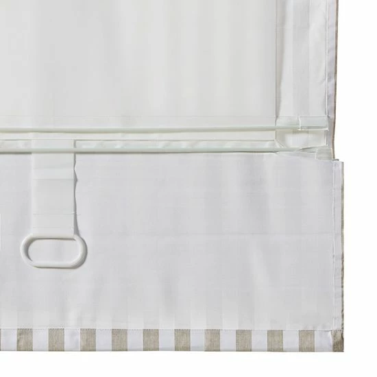 Madison Park Hampton Detachable Yarn Dyed Striped Light Filtering Cordless Roman Shade Taupe - Image 5