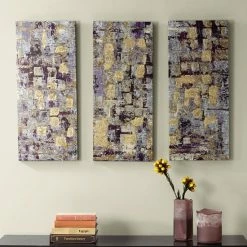 Madison Park 3-piece ''Glided Violet'' Canvas Wall Art Set