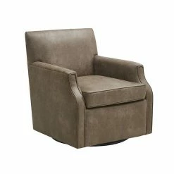 Madison Park Dallas Faux Leather Swivel Arm Chair