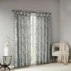 Madison Park Rosalie Twist Tab Paisley Printed Room Darkening Window Curtain Gray
