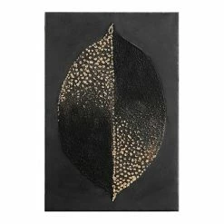 Madison Park Charcoal Leaf Heavy Textured Canvas Wall Art