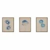 Madison Park Blue Print Botanicals Framed Linen Wall Art 3-piece Set