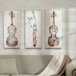 Madison Park 3-piece ''Violin Study'' Canvas Wall Art Set