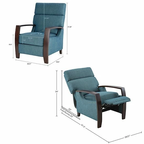 Madison Park Arthur Push Back Recliner Chair - Image 10