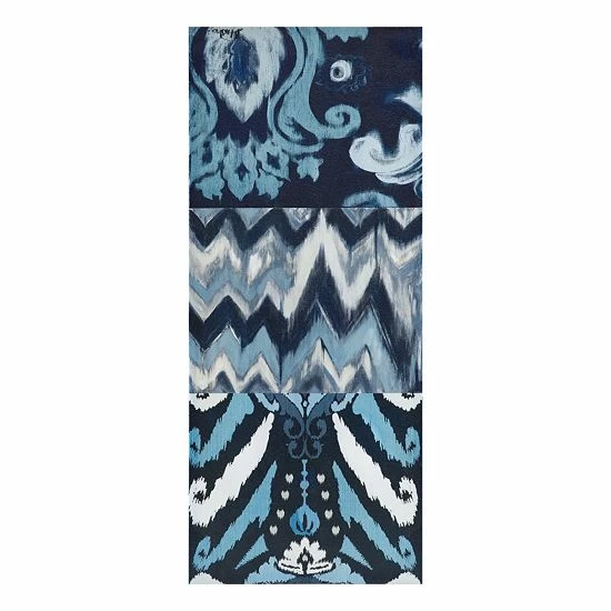 Madison Park Flourish Ikat Gel Coat Canvas 3-pc. Wall Art Set - Image 6
