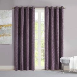 Madison Park Bassi Crinkle Matte Satin Window Curtain Purple