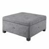Madison Park Lucas Storage Ottoman Gray