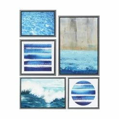 Madison Park Water Tide Framed Canvas Wall Art 5-piece Set