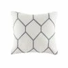 Madison Park Asher Metallic Geo Embroidered Square Throw Pillow Set Gray