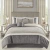 Madison Park Klein 6-Piece Comforter Set With Coordinating Pillows Gray