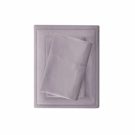 Madison Park 3M Microcell All Season Moisture Wicking Antimicrobial Lightweight Sheet Set Purple - Image 3