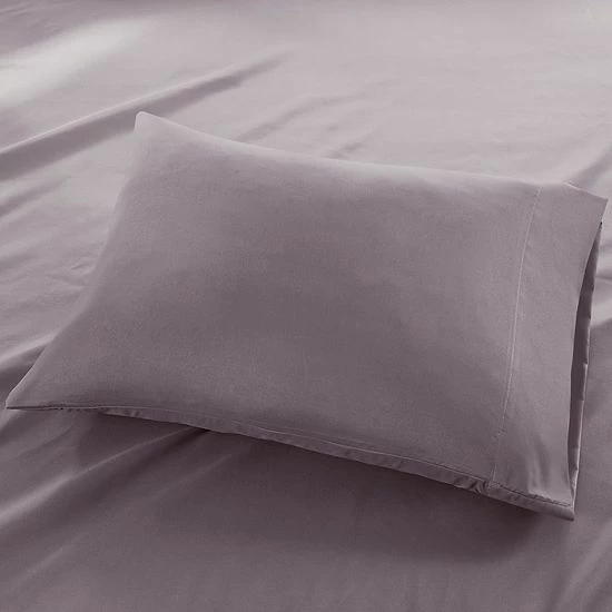 Madison Park 3M Microcell All Season Moisture Wicking Antimicrobial Lightweight Sheet Set Purple - Image 4