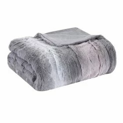 Madison Park Marselle Oversized Faux Fur Throw Snow Leopard