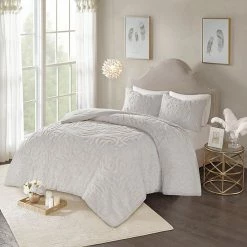 Madison Park Virginia 3-piece Cotton Chenille Medallion Comforter Set Ivory