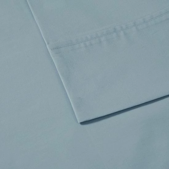 Madison Park 200 Thread Count Cotton Peached Percale Sheet Set Teal - Image 7