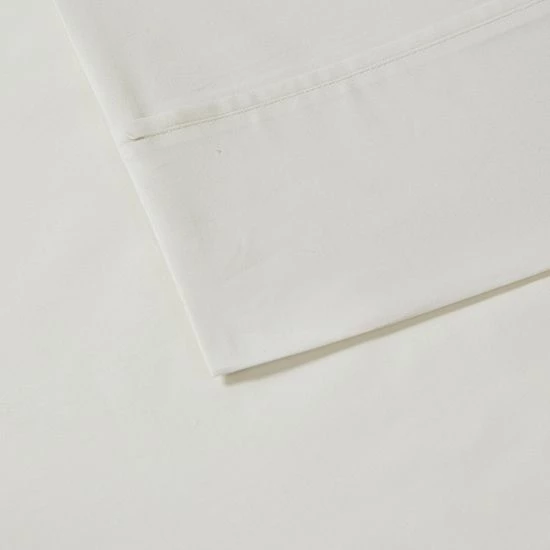 Madison Park 200 Thread Count Cotton Peached Percale Sheet Set Teal - Image 9